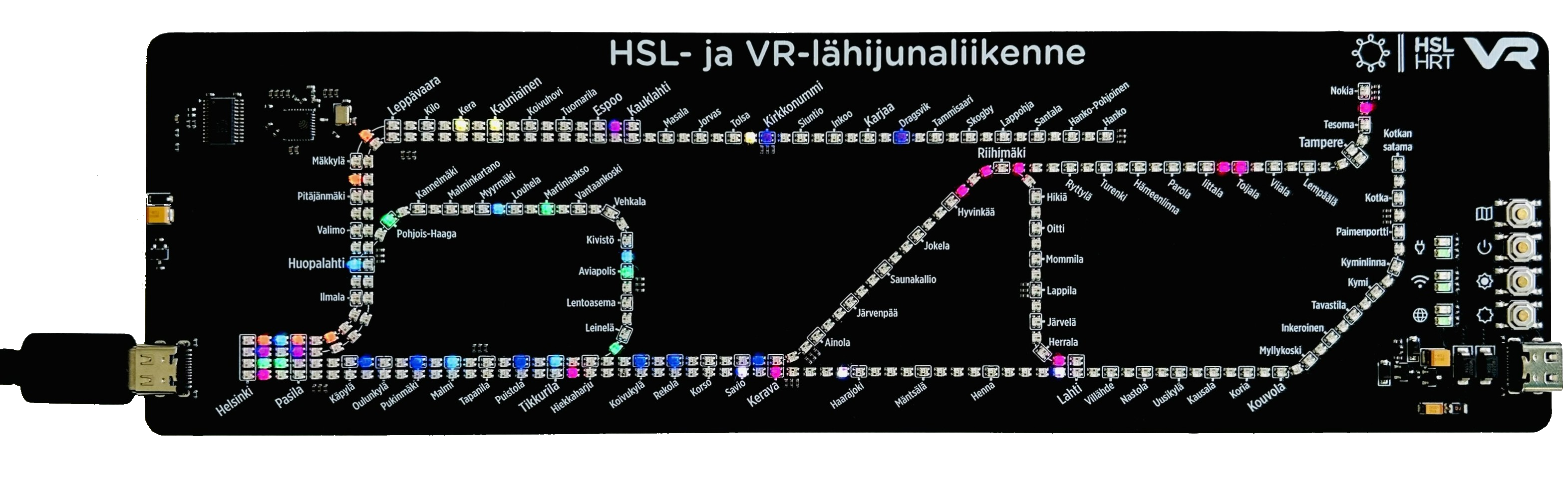Image of the Helsinki Live LED Train Map